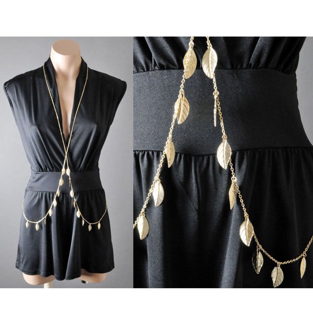 Beach Accessory Jewelry Sexy Gold Bohemian Necklace Summer Crossover Body Chain